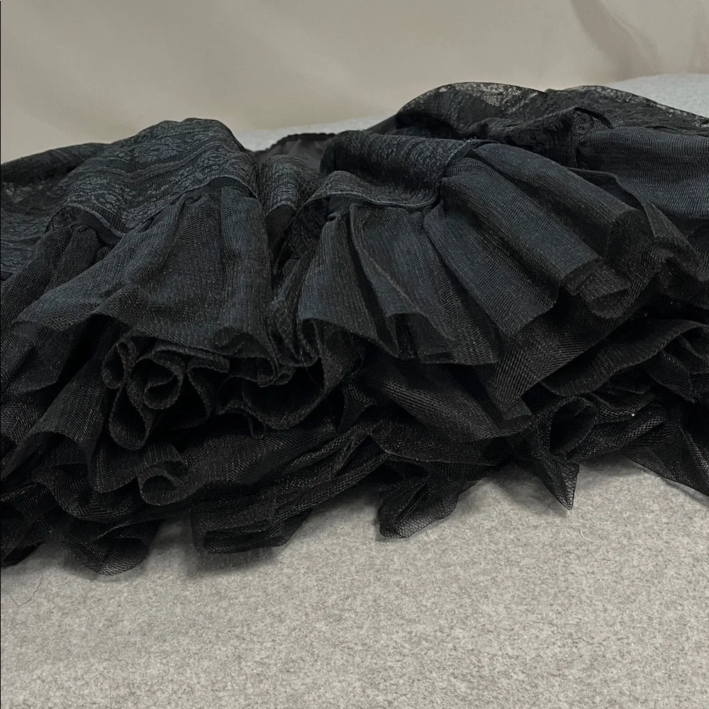 Vintage Hoops Slip Skirt Small Black Lace Tulle Whimsigoth Lolita Kawaii Cosplay